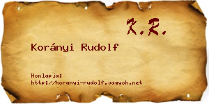 Korányi Rudolf névjegykártya